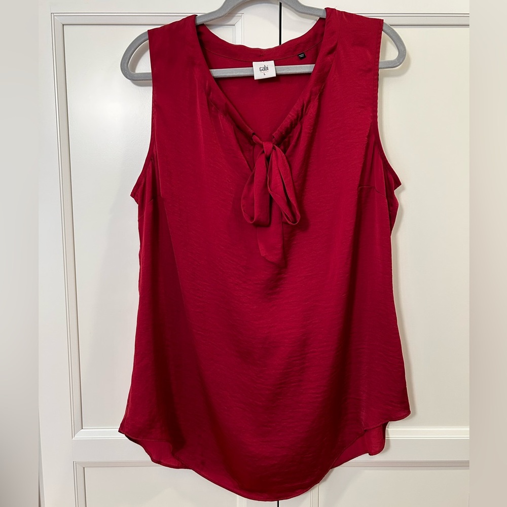 Cabi Cinch Tie Sleeveless Blouse